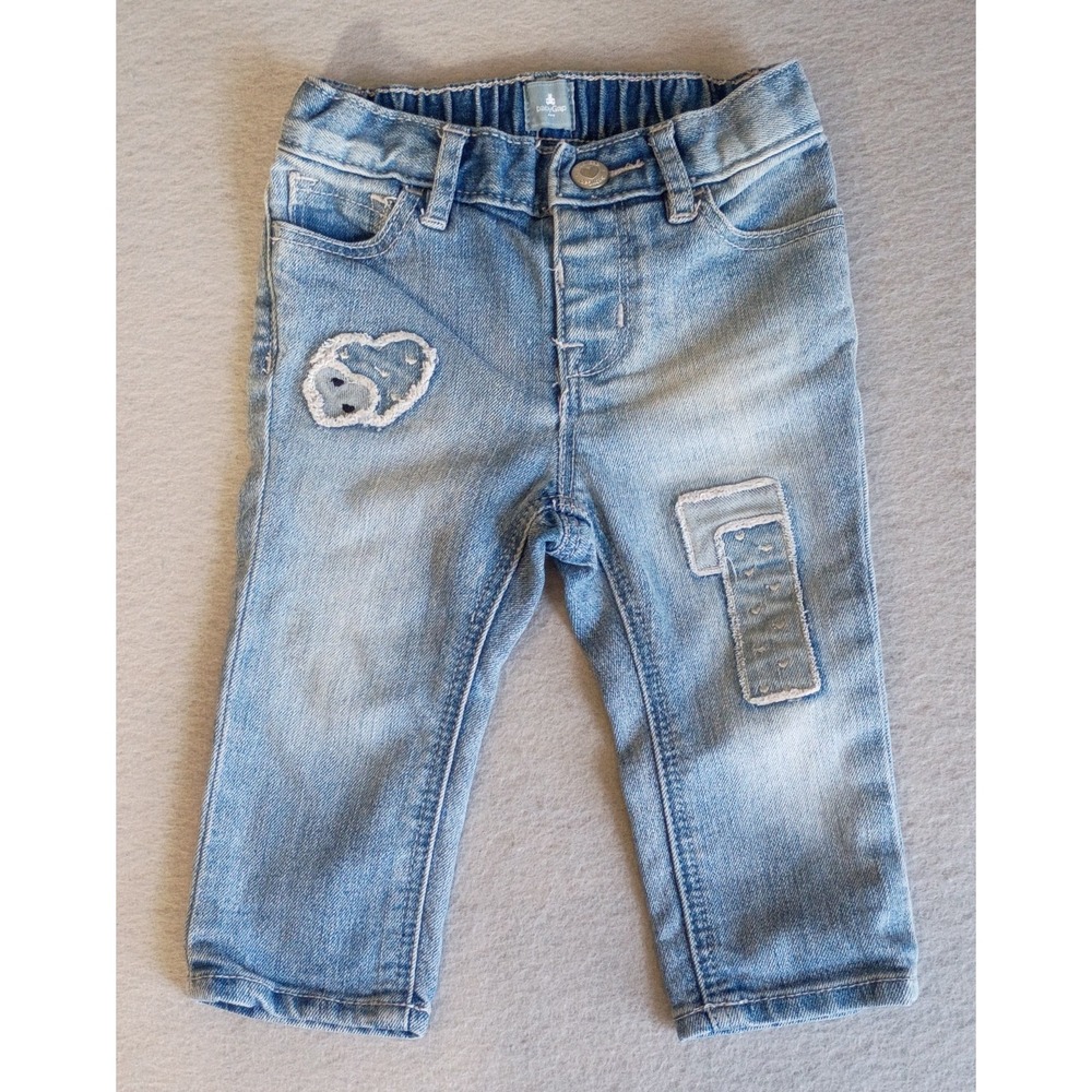 Baby Gap Blue Patchwork Denim Pull On Jeans Size 6-12M